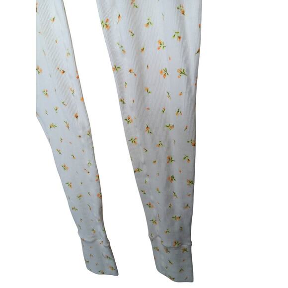 New Skims Cotton Rib Leggings XS Marigold Rosebud Print Floral Lounge Pants - Picture 6 of 12